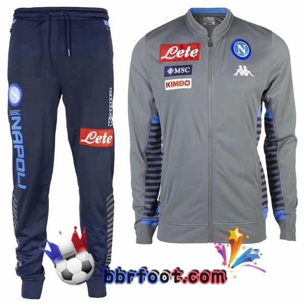 Veste Survetement Foot SSC Naples Gris 19/20