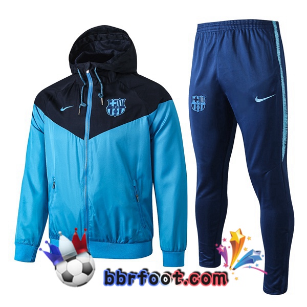 Coupe Vent Survetement Foot FC Barcelone Bleu Clair 19/20