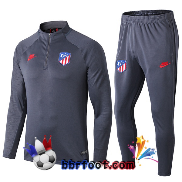 Survetement Foot Atletico Madrid Gris Fonce 19/20