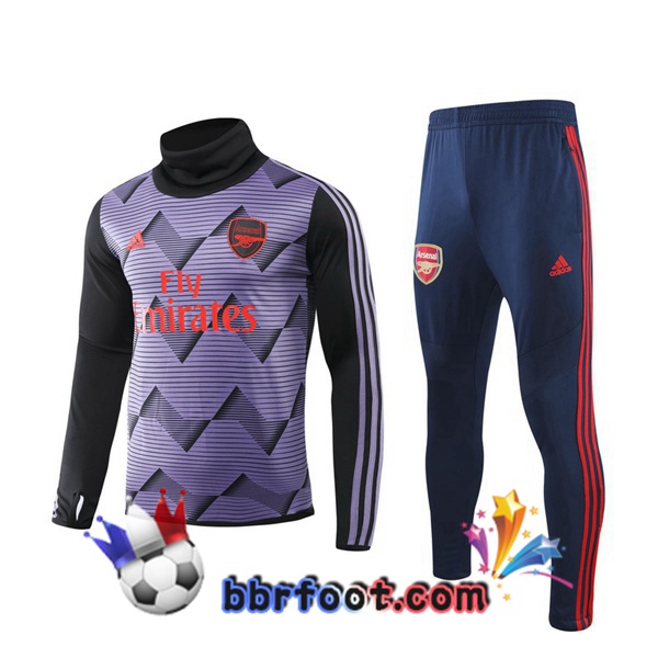 Survetement Foot Arsenal Pourpre Col Haut 19/20