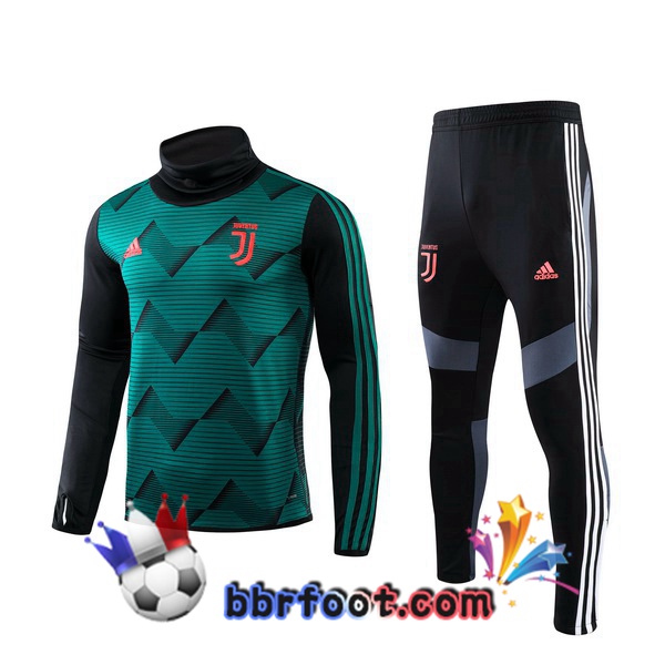 Survetement Foot Juventus Vert Col Haut 19/20