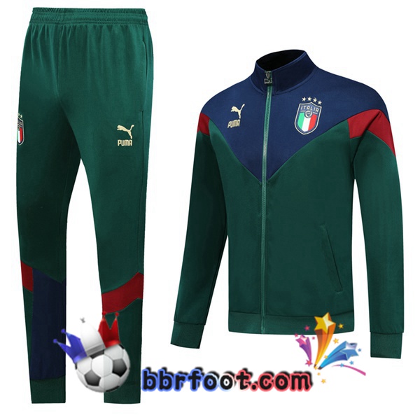 Veste Survetement Foot Italie Vert 19/20