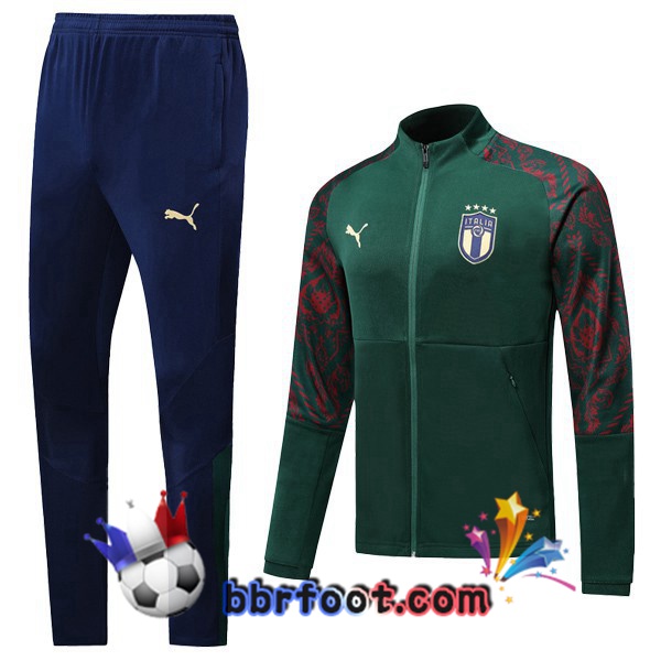 Veste Survetement Foot Italie Vert 19/20