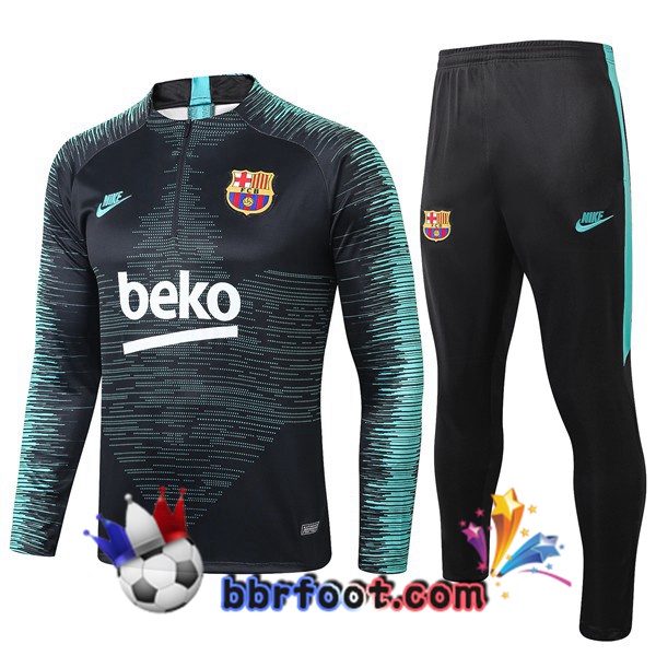 Survetement Foot FC Barcelone Beko Noir Vert 19/20
