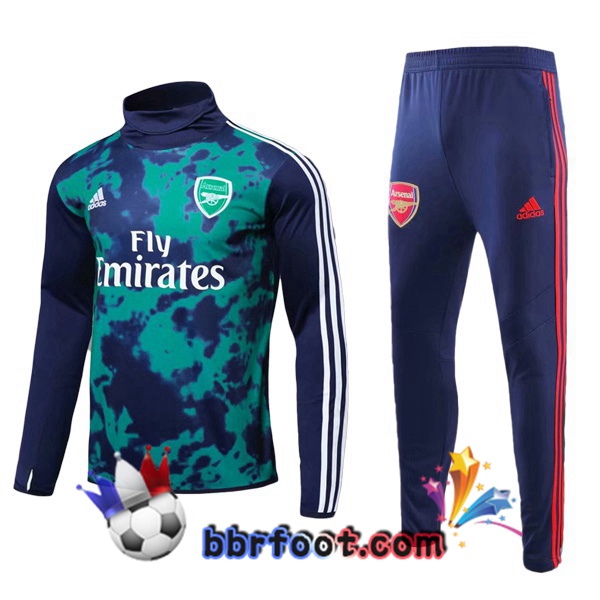 Survetement Foot Arsenal Vert Fonce Col haut 19/20