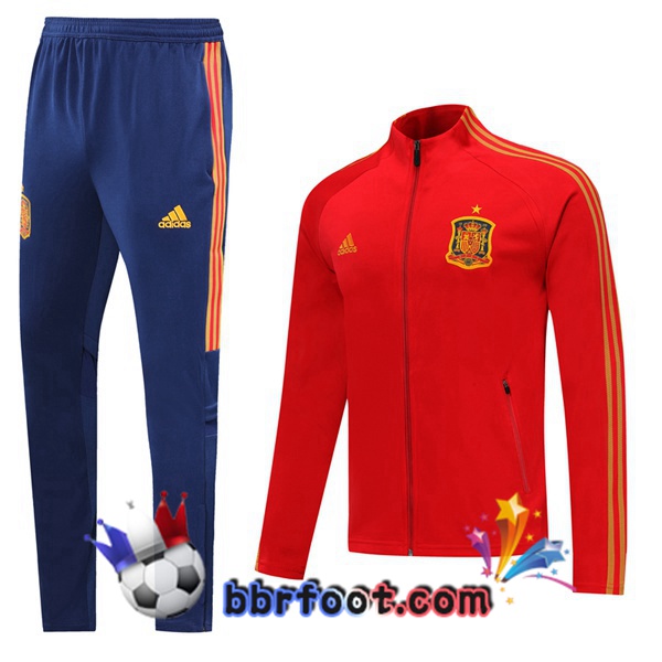Veste Survetement Foot Espagne Rouge 19/20