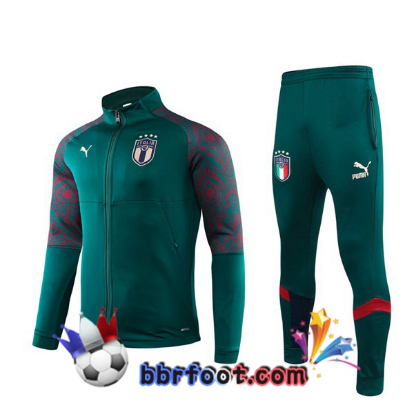 Veste Survetement Foot Italie Vert 19/20
