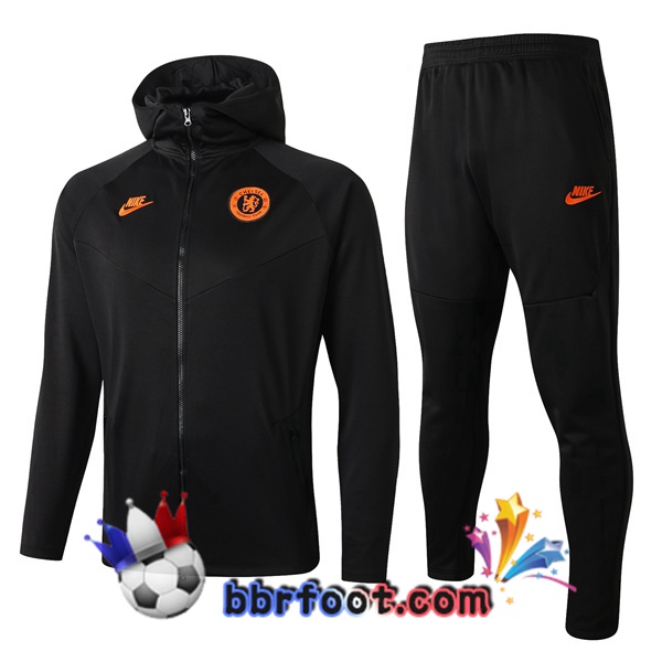 Capuche Survetement Foot FC Chelsea Gris Fonce 19/20