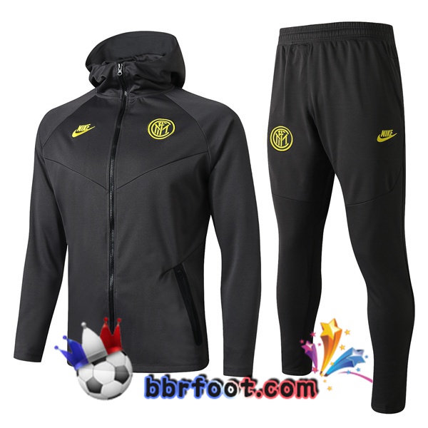 Capuche Survetement Foot Inter Milan Gris 19/20