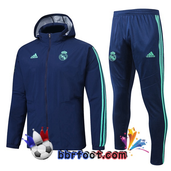 Coupe Vent Survetement Foot Real Madrid Bleu Saphir 19/20 Coupe Vent Survetement Foot Real Madrid Bleu Saphir 19/20