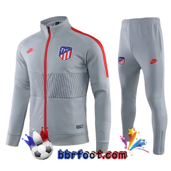 Veste Survetement Foot Atletico Madrid Gris 19/20