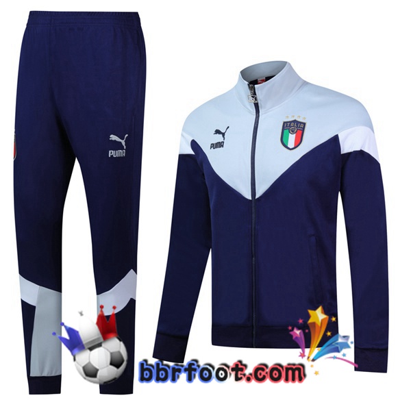 Veste Survetement Foot Italie Bleu Saphir -1 19/20 Veste Survetement Foot Italie Bleu Saphir -1 19/20