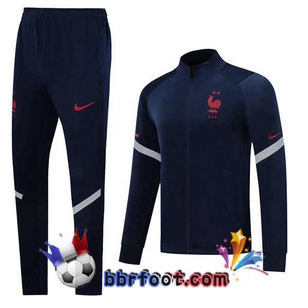 Veste Survetement Foot France Bleu Royal 19/20