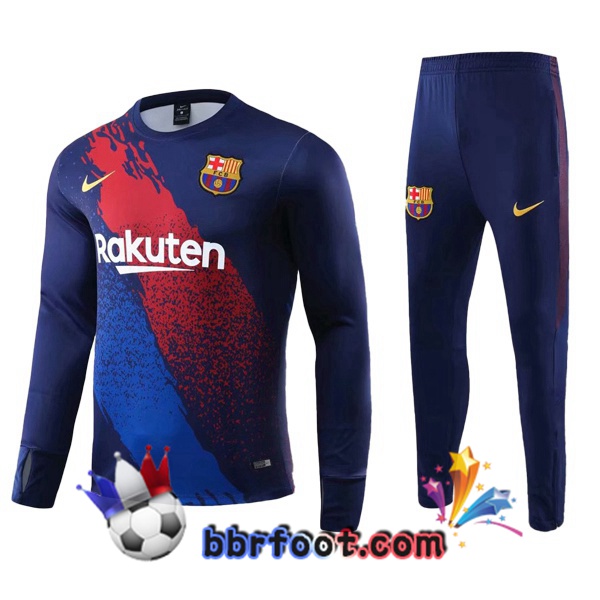 Survetement Foot FC Barcelone Bleu Rouge 19/20