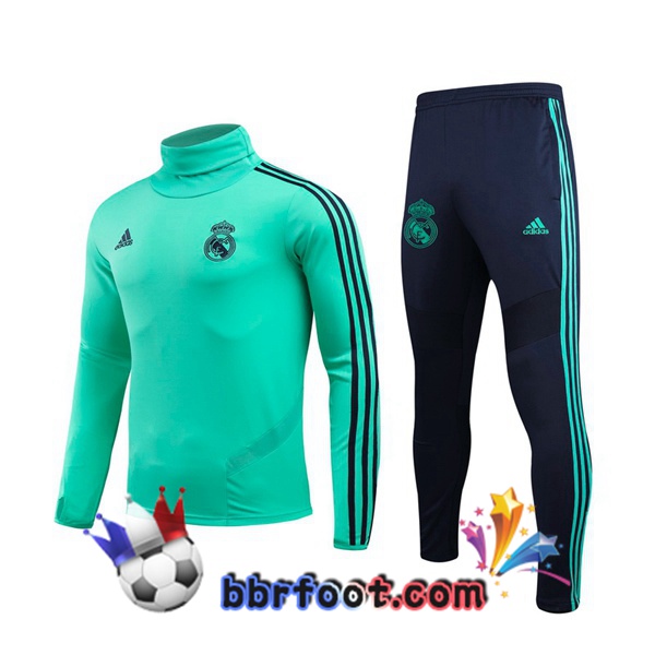 Survetement Foot Real Madrid Vert Col Haut 19/20