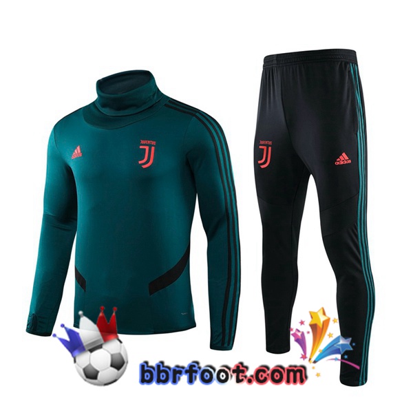 Survetement Foot Juventus Vert Col Haut 19/20