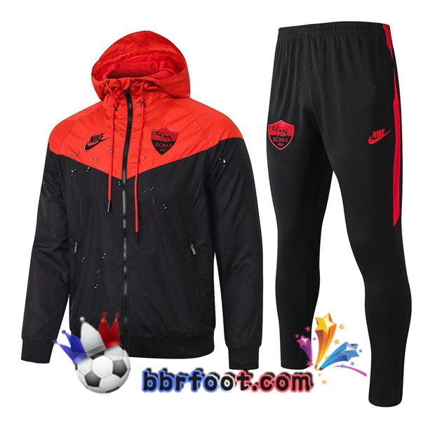Coupe Vent Survetement Foot AS Roma Rouge Noir 19/20