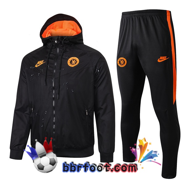 Coupe Vent Survetement Foot FC Chelsea Noir 19/20