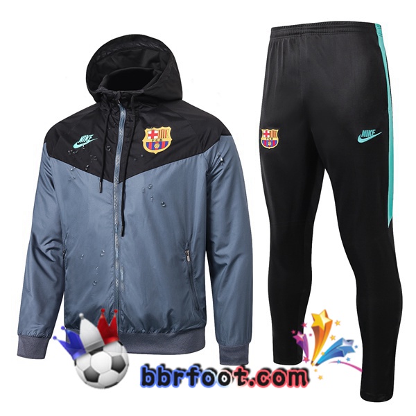 Coupe Vent Survetement Foot FC Barcelone Noir 19/20