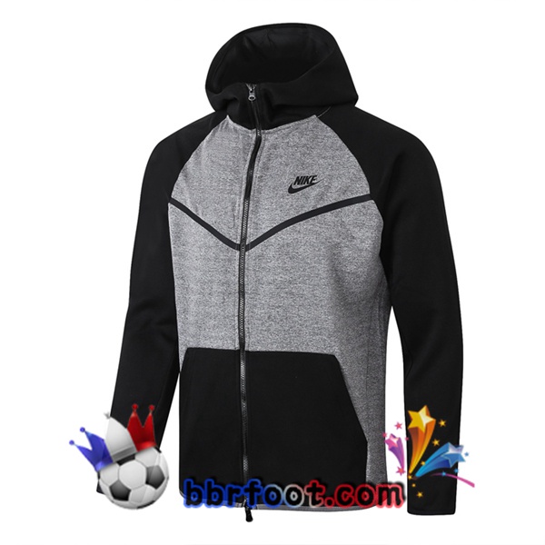 Veste A Capuche Survetement Foot NIKE Noir Gris 20/21