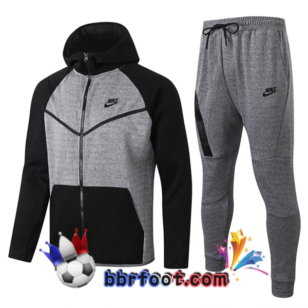 Veste A Capuche Survetement Foot NIKE Noir Gris 20/21