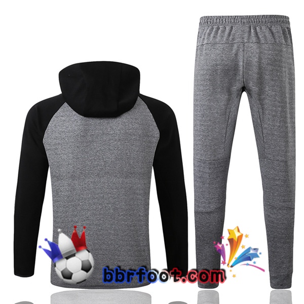 Veste A Capuche Survetement Foot NIKE Noir Gris 20/21