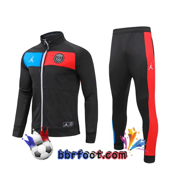 Veste Survetement Foot Paris PSG Rouge Bleu Col Haut 19/20