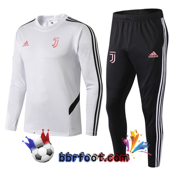 Survetement Foot Juventus Blanc Noir 19/20