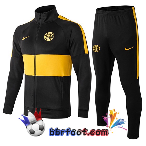 Veste Survetement Foot Inter Milan Noir Jaune 19/20