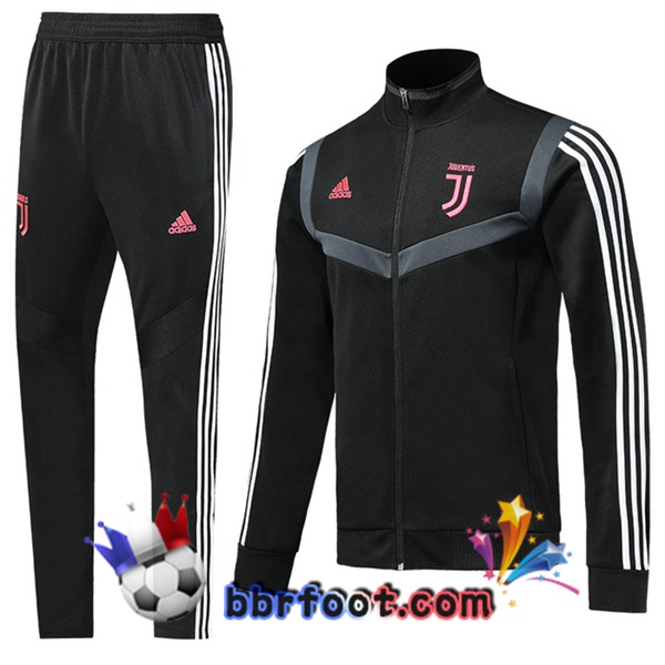Veste Survetement Foot Juventus Noir Blanc 19/20