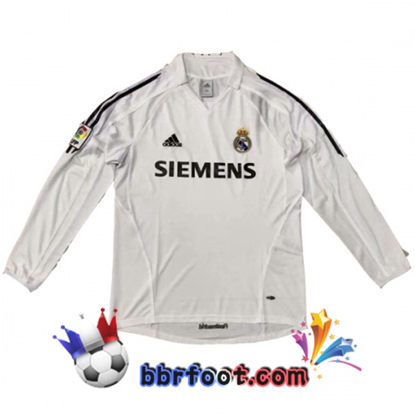 Maillots Retro Foot Vintage Real Madrid Manche longue Domicile 2005 2006