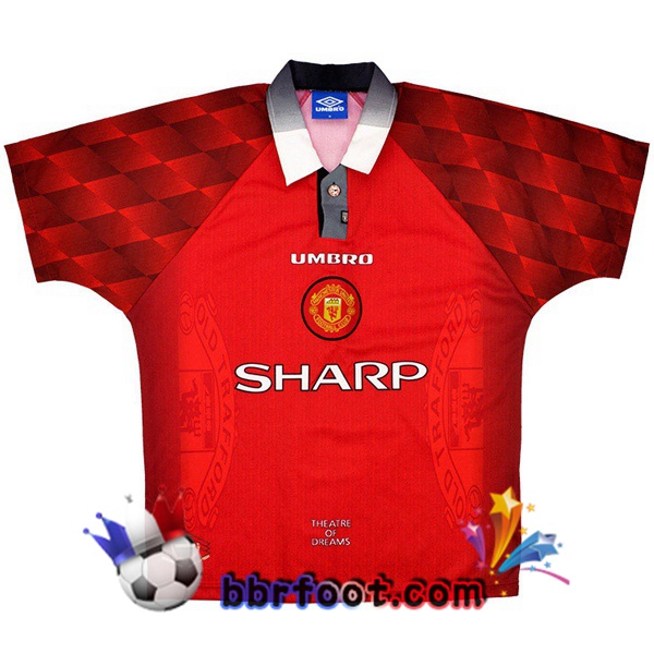 Maillots Retro Foot Vintage Manchester United Domicile 1996