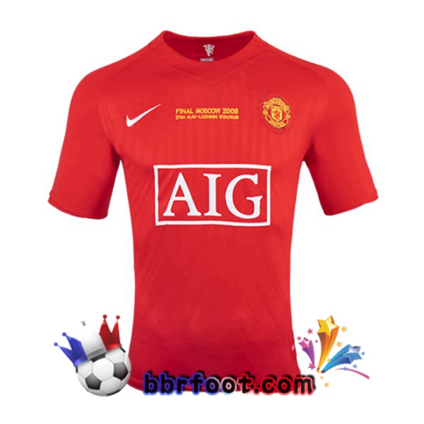 Maillots Retro Foot Vintage Manchester United Champion Domicile 2007 2008