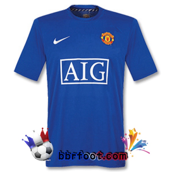 Maillots Retro Foot Vintage Manchester United Exterieur 2007 2008