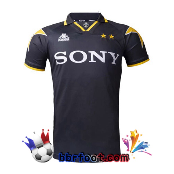 1996-1997 Juventus Exterieur Retro Maillot de Foot Noir Jaune