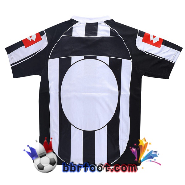 2002-2003 Juventus Domicile Retro Maillot de Foot Noir Blanc
