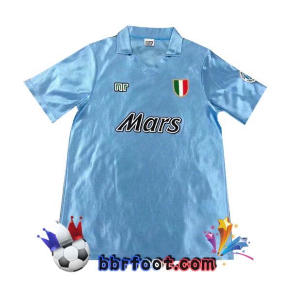 1990-1991 SSC Naples Domicile Retro Maillot de Foot Bleu