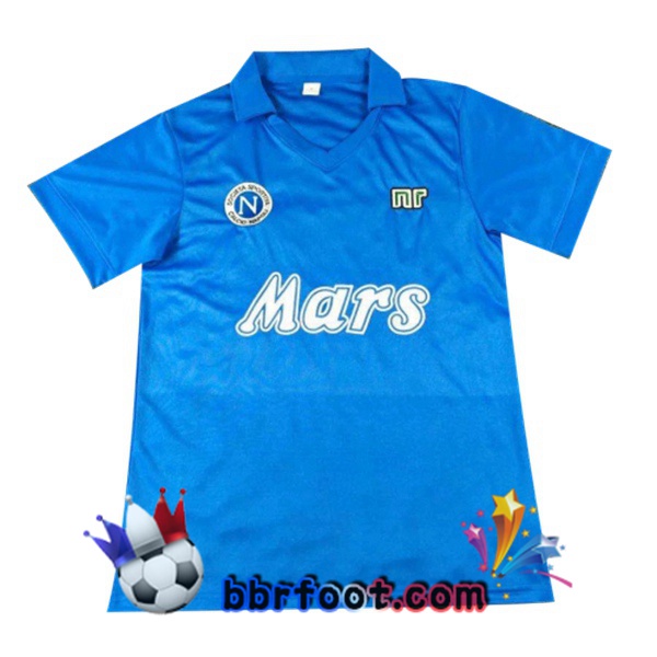 1988-1989 SSC Naples Domicile Retro Maillot de Foot Bleu