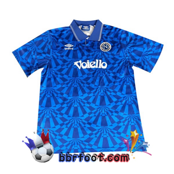 1991-1993 SSC Naples Domicile Retro Maillot de Foot Bleu