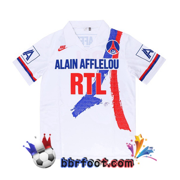 1990-1992 Paris PSG Domicile Retro Maillot de Foot Blanc