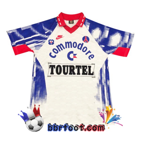 1993-1994 Paris PSG Exterieur Retro Maillot de Foot Blanc
