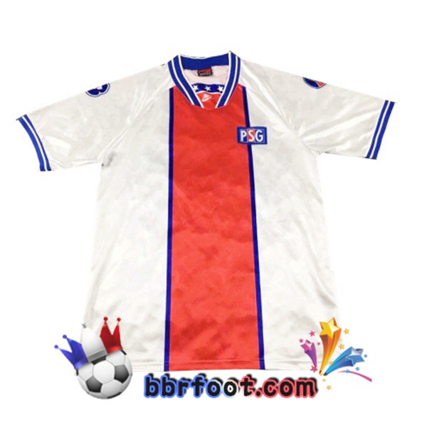 1994-1995 Paris PSG Exterieur Retro Maillot de Foot Blanc