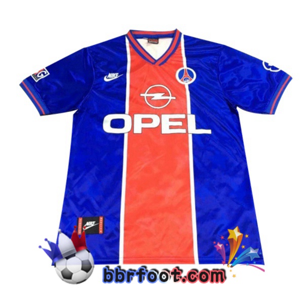 1995-1996 Paris PSG Domicile Retro Maillot de Foot Bleu