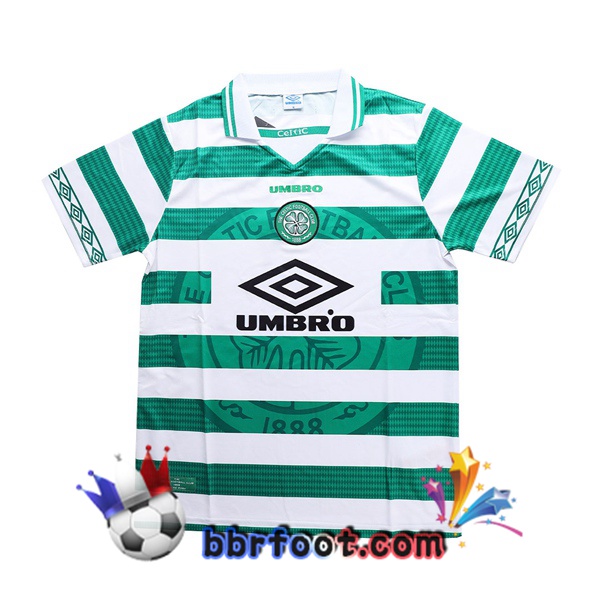 1998-1999 Celtic FC Domicile Retro Maillot de Foot Vert Blanc