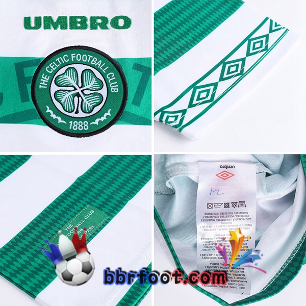 1998-1999 Celtic FC Domicile Retro Maillot de Foot Vert Blanc