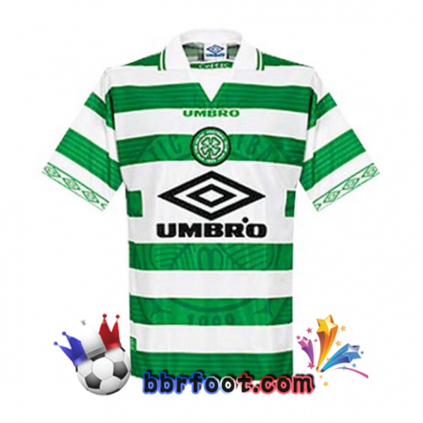 1998-1999 Celtic FC Domicile Retro Maillot de Foot Vert Blanc