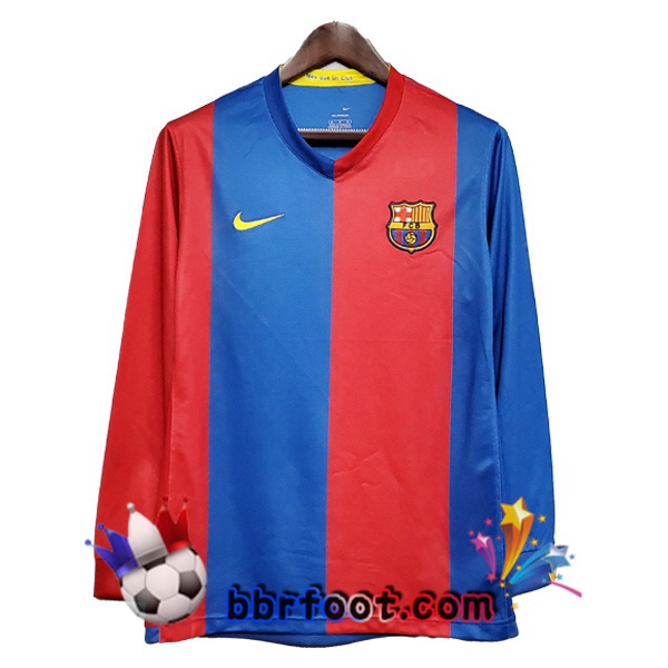 2006-2007 FC Barcelone Domicile Retro Maillot de Foot Manche Longue Rouge Bleu 2006-2007 FC Barcelone Domicile Retro Maillot de Foot Manche Longue Rouge Bleu