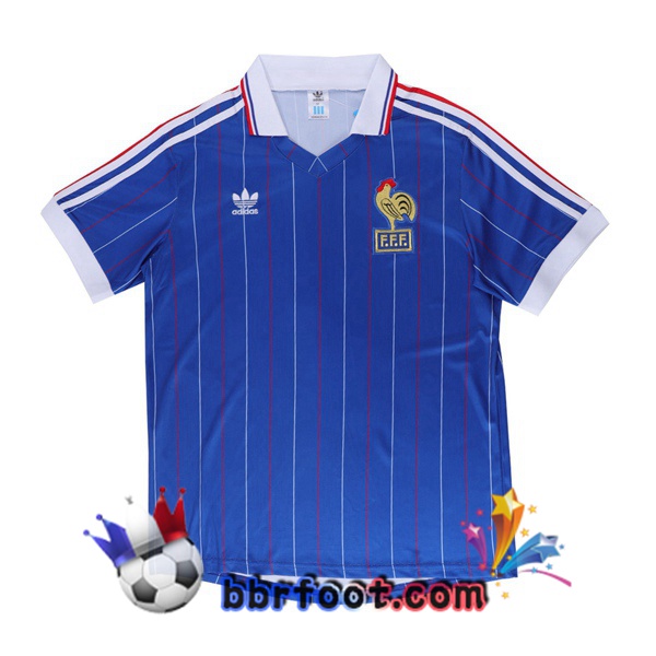 1982 Coupe du monde France Domicile Retro Maillot de Foot Bleu