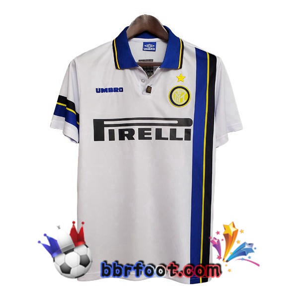 1997-1998 Inter Milan Exterieur Retro Maillot de Foot Blanc 1997-1998 Inter Milan Exterieur Retro Maillot de Foot Blanc