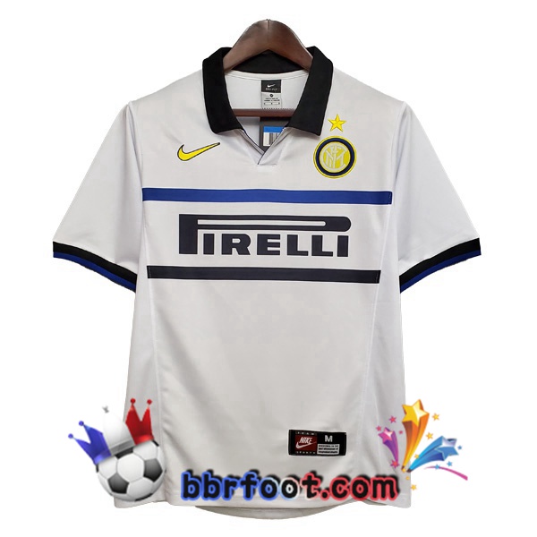 1998-1999 Inter Milan Exterieur Retro Maillot de Foot Blanc 1998-1999 Inter Milan Exterieur Retro Maillot de Foot Blanc